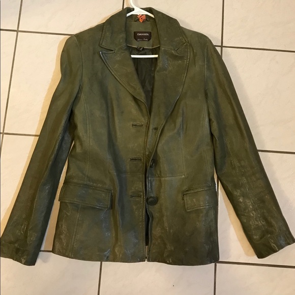 Vintage Danier Leather Jacket Peacoat - Picture 6 of 14